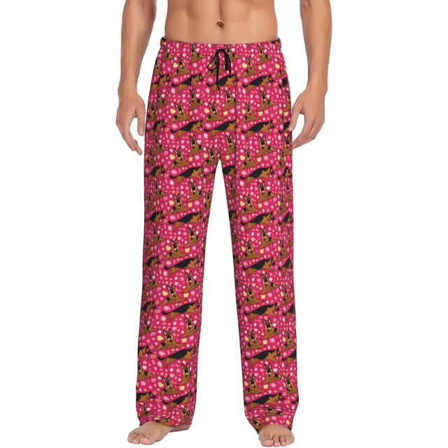 Balery German Shepherd Dog Pantalones de pijama para hombre, pijama ultraligero, pantalón de descanso-Medium