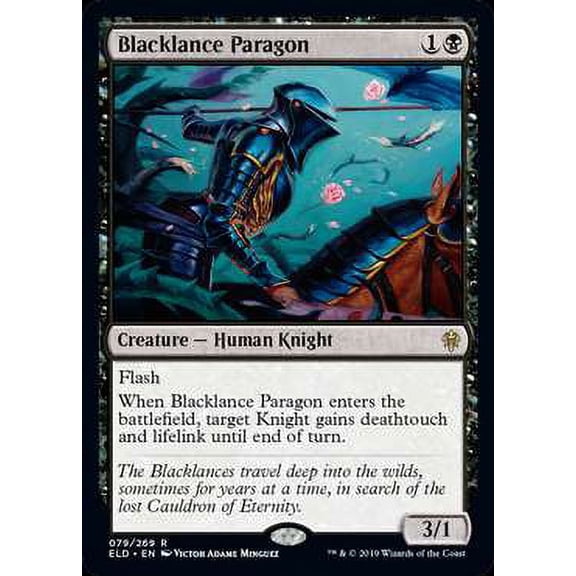 MtG Throne of Eldraine Rare Blacklance Paragon #79