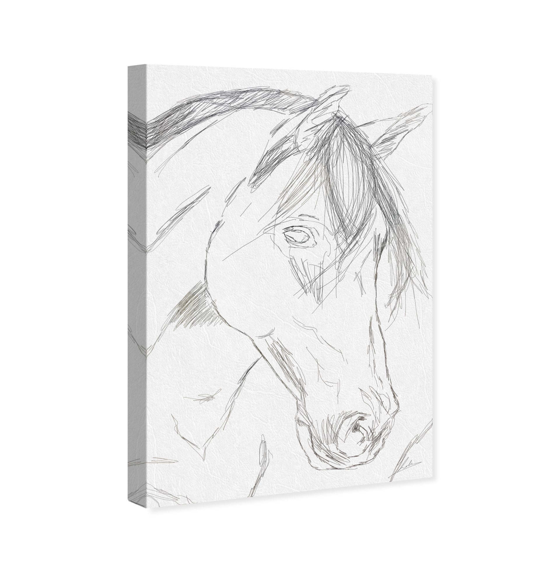 Runway Avenue Animals Wall Art Canvas Prints Horse Sketch Farm Animals   Black White  Walmartcom