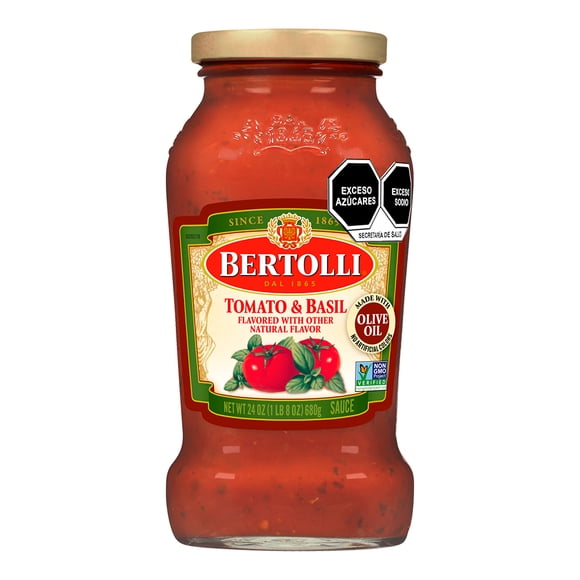 Salsa para pasta Bertolli de tomate y albahaca 680 g