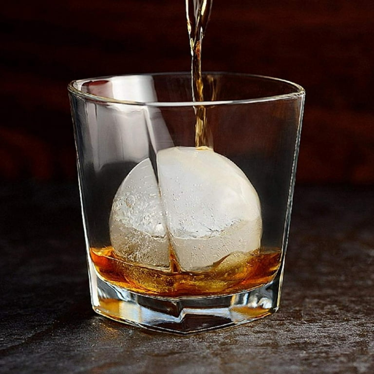 Ice Cube Trays Silicone Sphere Whiskey Ice Ball Maker with Lids & Large  Square Ice Cube Molds for Cocktails & Bourbon - Reusable & BPA Free
