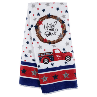 Village Yarn Patriotic Kitchen Towels & Stars Dishcloth Set Crochet Kit