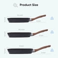 thumbnail image 3 of CONCETTA Non-Stick Cookware Set, Square Frying Pan, Wooden Handle, Suitable For Indoor And Outdoor Camping and Rv Cooking, Gift for Mother's Day, Black, 3 of 7