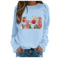 thumbnail image 1 of VBARHMQRT Chandail à Capuchon Épais pour Femmes Automne Hiver Noël Snowman Imprimé en Verre, 1 of 4