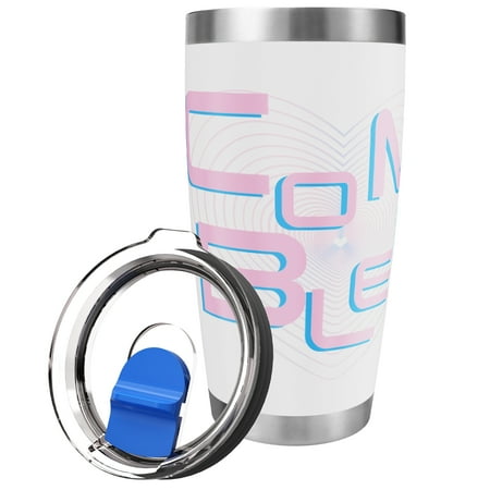 

Combler 20 oz Tumbler Stainless Steel Double Wall Vacuum Insulated Tumbler Durable Insulated Coffee Mug with Splash Proof Sliding Lid White