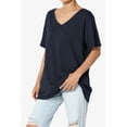 thumbnail image 3 of T-Shirt Décontracté en Coton à Col en V pour Femmes, Manches Courtes, Ample, 3 of 7