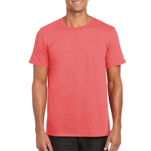 Gildan Mens Softstyle T-Shirt, L, Coral Silk