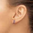 thumbnail image 3 of Sterling Silver Rh-plate .54 Lab Cr.Ruby .03Cr.White Sapphire Post Earrings, 3 of 3