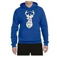 thumbnail image 2 of Deer Rose Animal Lover Unisex Graphic Hoodie Sweatshirt, Royal, Small, 2 of 3