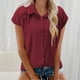 thumbnail image 2 of Camisas de Manga Larga para las Mujeres de Ajuste Suelto de las Mujeres de Algodón de Lino Blusa Casual Cuello en V, Poliéster, 2 of 8