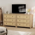 thumbnail image 3 of Kojooin 3-Dresser for Bedroom - Natural Rattan Style Storage for Nursery, Living Room, 3 of 7