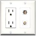 thumbnail image 1 of Ultra Spec Cables 15 Amp Power Outlet 1 Port RCA 1 Port USB A-A Wall Plate, 1 of 1