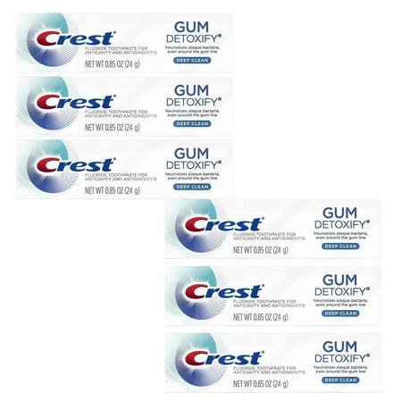 Crest Gum Detoxify Toothpaste  Deep Clean  Travel Size  0.85 oz (24g)-Pack of 6