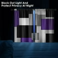 thumbnail image 4 of Purple Kitchen Curtains 36 Inch Length Dark Grey White Window Curtains Over Sink Set of 2, Modern Short Tier Curtain for Kitchen, Abstract Geometric Art Small Kitchen Decor 26x36 Inch, 4 of 6