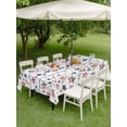 thumbnail image 3 of Outdoor Tablecloth with Umbrella Hole and Zipper, Independence Day Rectangle Table Cloth 52x70 Inch Waterproof Tablecloth, 4th of July Red Blue Stripes Star Leaves Picnic Table Cover for Patio, 3 of 7