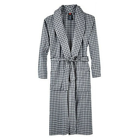 Men's Big Woven Shawl Collar Robe, Black, 3X-Large/4X-Large