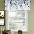 thumbnail image 5 of Blue Teal Eucalyptus Leaves Valances for Windows, Watercolor Weeping Botanical Light Filtering Kitchen Curtains, Rod Pocket Window Valance Curtains for Living Room Bedroom, 42" W x 18" L, 2 Panels, 5 of 9
