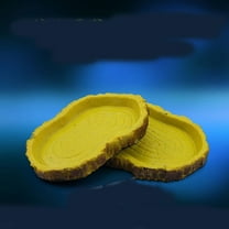 WRITWAA Khaki Resin Shallow Water Bowl for Reptiles and Lizards - Drinking Basin for Pets, 1 Set