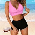 thumbnail image 2 of Xijirk Tankini Swimsuits for Women,Strappy Tankini Two Piece with Racerback Tank Top and High Waisted Swim Bottom for Everyday Beachwear Comfort Fit,Womens Swimsuits,Light Pink,2XL, 2 of 7