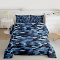 thumbnail image 2 of jejeloiu Camo Hunter Queen Comforter Set,Blue Camouflage Bedding Comforter Set For Teens Boys Reversible 3pcs, 2 of 8
