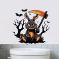 thumbnail image 2 of Adhesivos de pared para Halloween con conejito negro y conejito aterrador con guadaña, 2 of 4