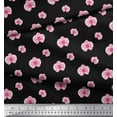 thumbnail image 2 of Soimoi Black Cotton Duck Fabric Artistic Floral Printed Craft Fabric by the Yard 42 Inch Wide, 2 of 3