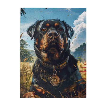 1000-Piece Wooden Jigsaw Puzzle for Adults - Dog Bird Sky Field Grass Fun & Relaxing Family Game No-Dust Interlocking Pieces Perfect Wall Decor & Holiday Gift