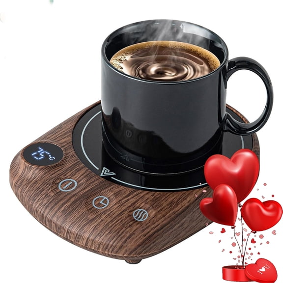 MYMULIKE Mug Warmer, Coffee Mug Warmer for Desk with 4 Temperature Settings (55℃/65℃/75℃/85℃), Cup Warmer with 8 Hour Auto Shut Off, Smart Beverage & Tea Warmer for Desk with 1-12 Hour Timer