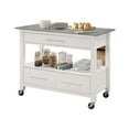 thumbnail image 2 of ACME Ottawa Kitchen Cart in Stainless Steel & White, 2 of 2