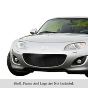 APS 2009-2012 Mazda MX-5 Honeycomb Style Only Black Stainless Steel Billet Grille 8x6 horizontal billet