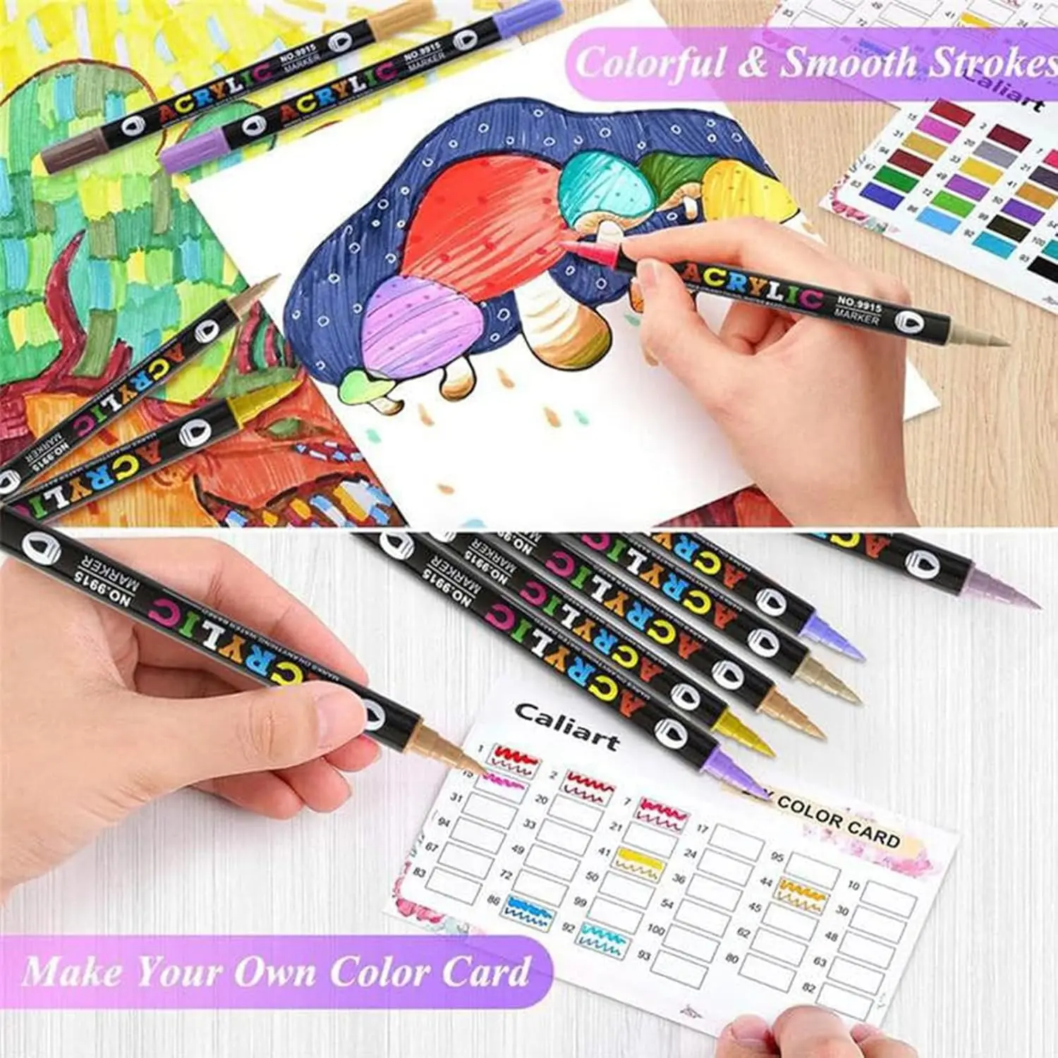 Unleash Your Inner Artist!  Dual Tip Acrylic Paint Pens (48/72/96 Color) for Rocks, Wood, Glass & More – Perfect for DIY Crafts, Custom Gifts & Colorful Holiday Creations