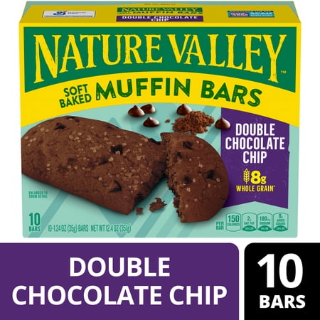 Nature Valley Soft Baked Muffin Bars, Double Chocolate Chip, 10 Bars, 12.4 oz
