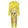 thumbnail image 5 of Looney Tunes Tweety Men's Hooded Jumpsuit - Zip Up One Piece Pajamas Soft Cozy Winter Warm Plush Loungewear, 5 of 8