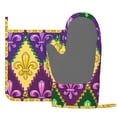 thumbnail image 3 of Disketp Mardi Gras4 Oven Mitts And Potholders Bbq Gloves-Oven Mitts And Pot Holders With Recycled Infill Silicone Non-Slip Cooking Gloves For Cooking Baking Grilling, 3 of 9