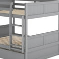 thumbnail image 6 of Bellemave Full Over Full Bunk Bed with Twin Trundle, Platform Wood Captain's Bed with Ladder & Full Length Guardrails, Can be Convertible to 2 Full Beds, Three Beds for Teens, Adults, Grey, 6 of 9