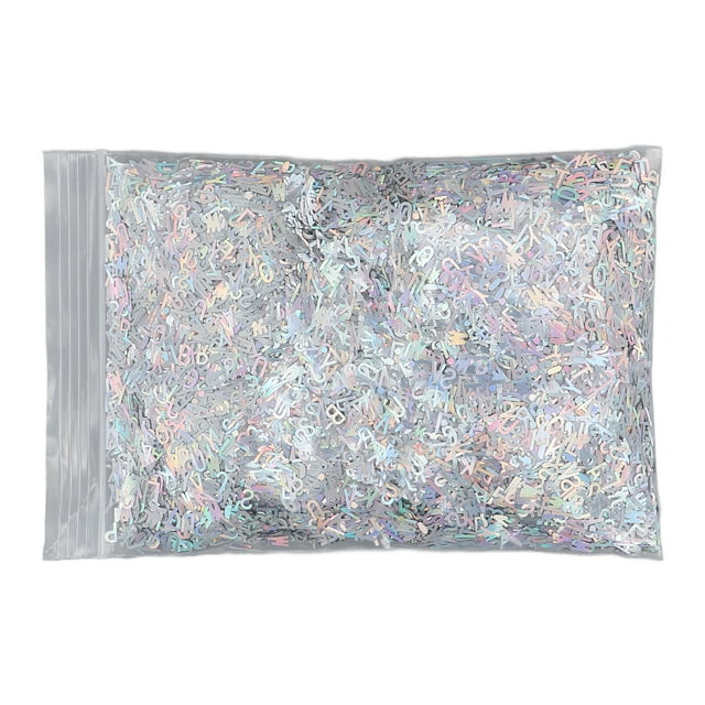 Lentejuelas de uñas BuyWeekMX Letras inglesas Holográficas 50 g