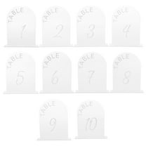 Set of 10 Clear Acrylic Table Numbers with Stands, Numbers 1-10 for Wedding, Party, Event, and Table Centerpiece Decoration