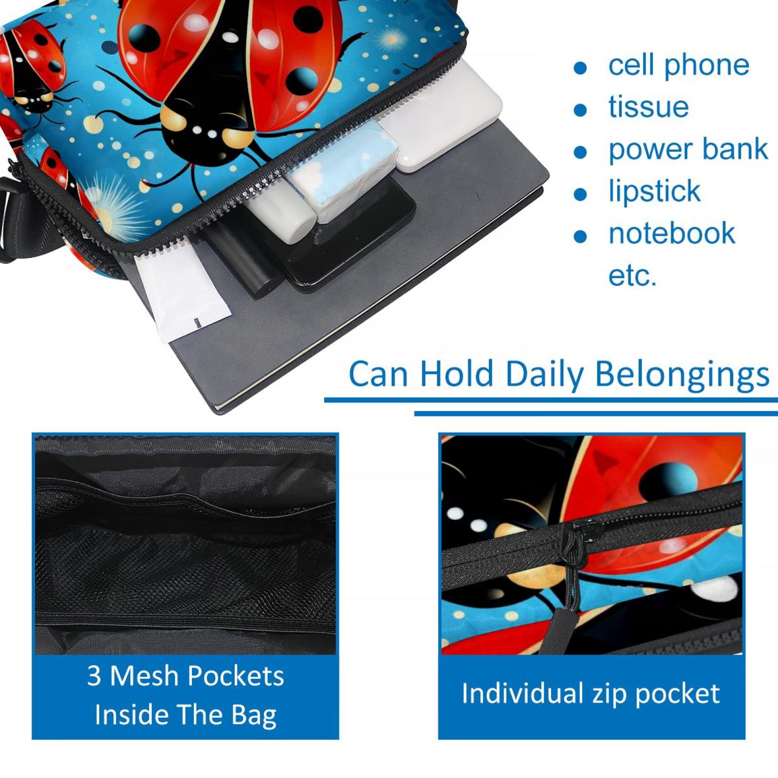 Coccinella septempunctata Running Belt Fanny Packs Waist Packs with Extension Strap Unisex Lightweight Adjustable