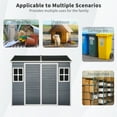 thumbnail image 4 of Roninkier 8 x 6 ft Resin Outdoor Lockable Storage Shed with Floor and 2 Windows for Garden，Black, 4 of 8