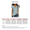thumbnail image 5 of Tops de verano para mujer, camisa informal de Color puro con cuello en V y mangas de pétalos recortadas de Jacquard para fiesta, oficina y compras, 5 of 5