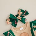 thumbnail image 3 of Newborn Baby Girl Christmas Outfit Santa/Gingerbread Man Long Sleeve Romper Dress with Headband Set Infant Xmas Clothes, 3 of 8
