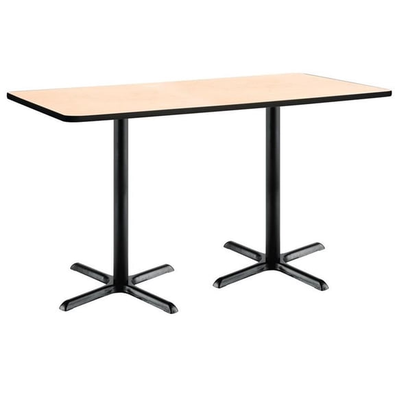KFI Studios Mode 2.5' x 6' Bistro Table, Natural, Black Base