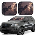 thumbnail image 2 of Daiia Dinosaur Moonlit Forest 2PCS Car Windshield Sun Shade, Foldable Sun Shield for Car Front Window, Auto Sun Blocker Visor Protector Universal for Truck SUV Pickup-Large, 2 of 7