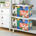 thumbnail image 2 of Yayeee Foldable Storage Basket for Shelves with Handles Waterproof Cloth Bins, Abstract Plants, 2 of 7