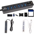 thumbnail image 4 of Portable 8 Port USB 2.0 Hub, Powered USB Hub for Laptop, PC, PS4, Xbox, NS, iMac, MacBook Air Pro (White), 4 of 4