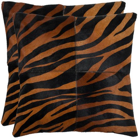 Safavieh Raquel Black/Brown Pillow, Set of 2