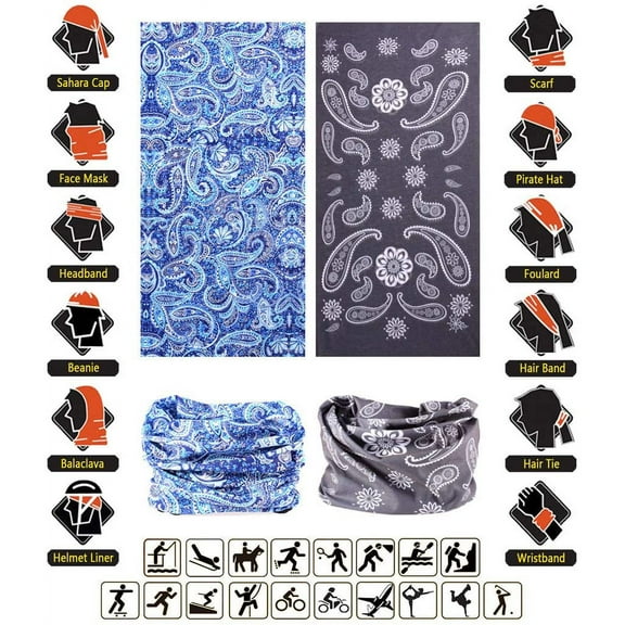 WEIFEI-Headband Neck Gaiter Head Wrap Headwear Face Mask Magic Scarf Bandana for Men and Women