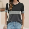 thumbnail image 3 of ameIAEA Summer Short Sleeve Tops for Women Round Neck Color Block Casual Loose Tee Shirts, 3 of 6