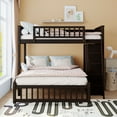 thumbnail image 6 of Bellemave Wood Twin over Full Bunk Bed With Six Storage Drawers and Adjustable Shelves, Twin L Shaped Loft Bed Frame with Full Size Movable Bed Bottom for Teens, Adults (Espresso), 6 of 10