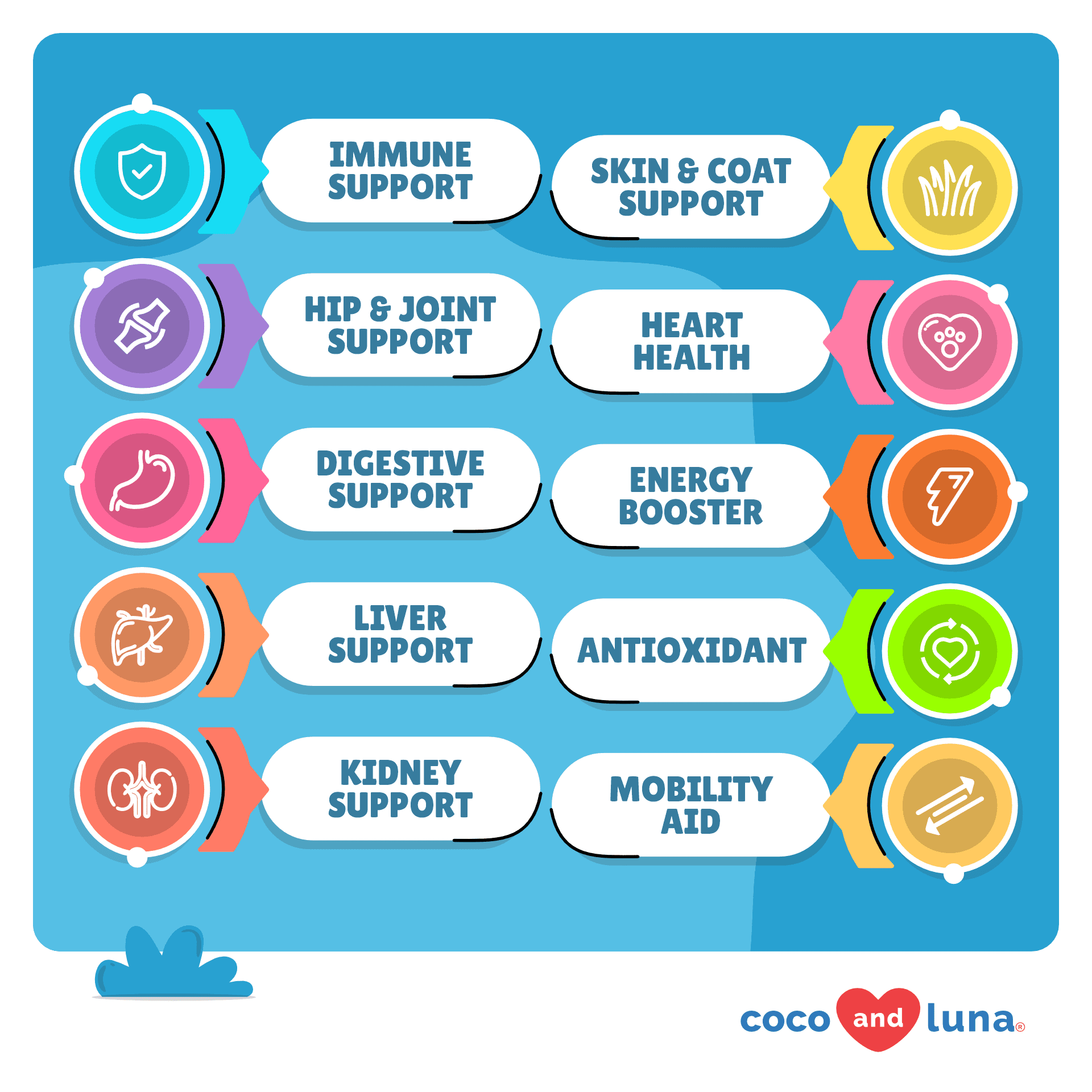 Coco and Luna 10 in 1 Multivitamin for Dogs - 120 Chewable Tablets - Hip and Joint Support with Glucosamine and Chondroitin - Omega Fish Oil & Vitamins with Coq10 for Skin & Heart Health